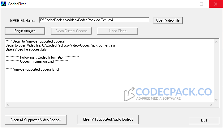 Cucusoft Codec Fixer Screenshot