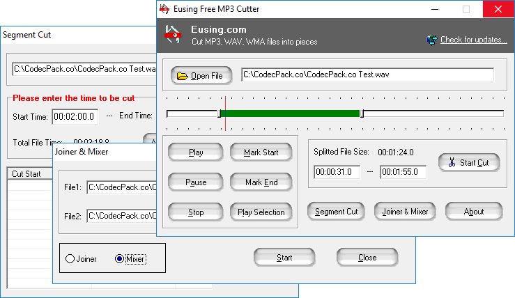 Eusing Free MP3 Cutter Screenshot