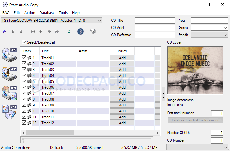 Exact Audio Copy Screenshot