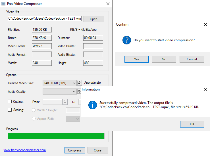Free Video Compressor Screenshot