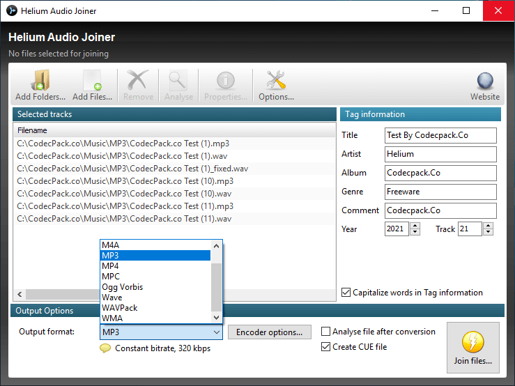 Helium Audio Joiner Screenshot