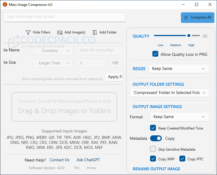 Mass Image Compressor