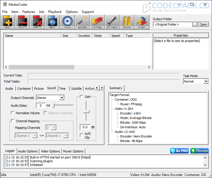 MediaCoder Screenshot