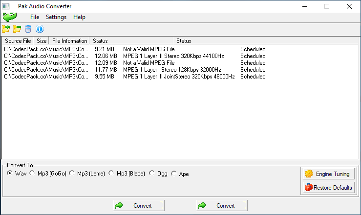 Pak Audio Converter Screenshot