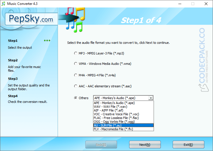 Pepsky Free Audio Converter Screenshot