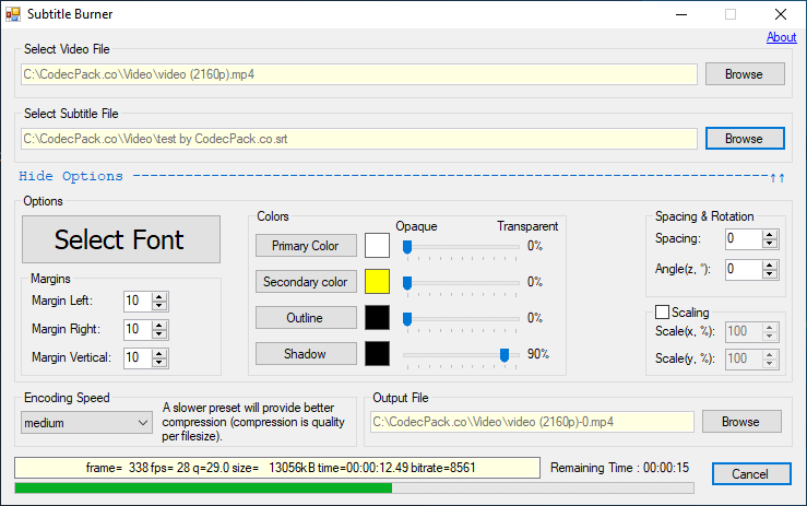 Subtitle Burner Screenshot