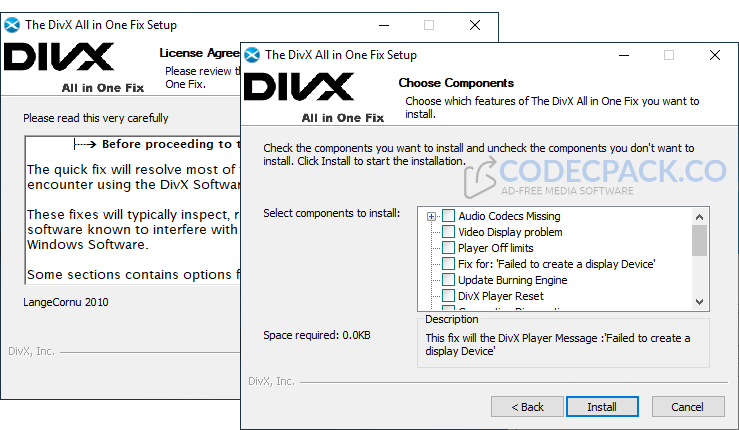 DivX All In One Fix Screenshot
