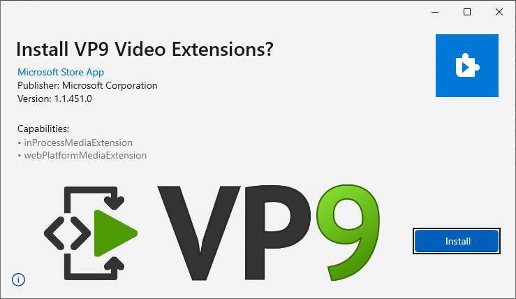 VP9 Video Extensions Screenshot