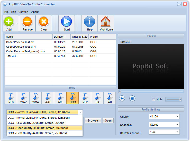 Video to Audio Converter Screenshot