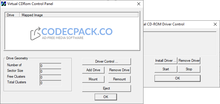 Virtual CD-ROM Control Panel Screenshot