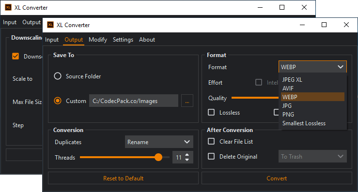 XL Converter Screenshot