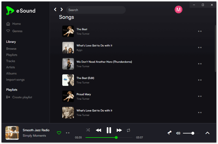 eSound Music Screenshot