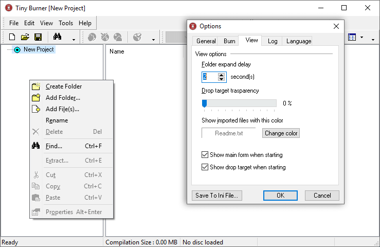 Tiny Burner Screenshot