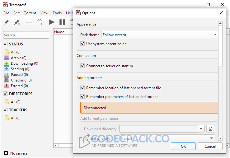 Transmission Remote GUI Screenshot